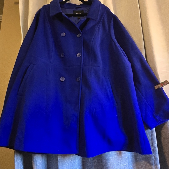 Elegant Electric Blue Women's Torrid Size 6 Pea Coat NWOT - Picture 11 of 11